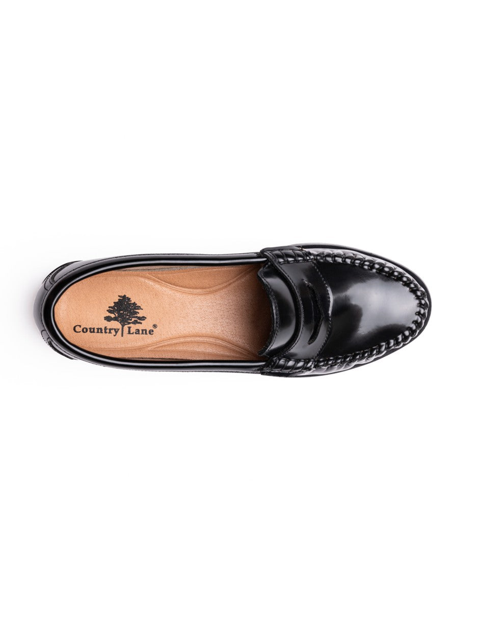 Mocasín Country Lane 12010001 Negro Confort Mujer