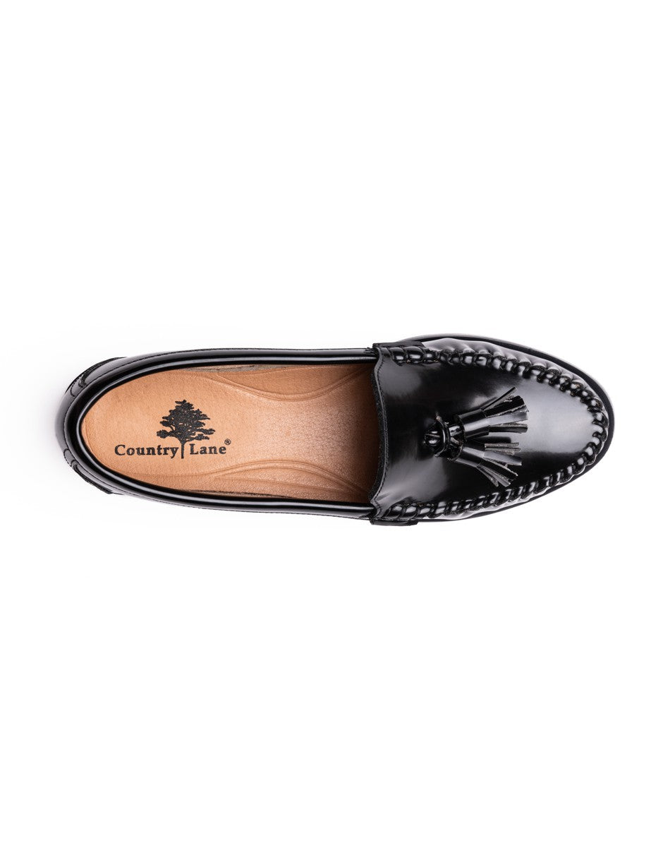 Mocasín Country Lane 12010003 Negro Confort Mujer