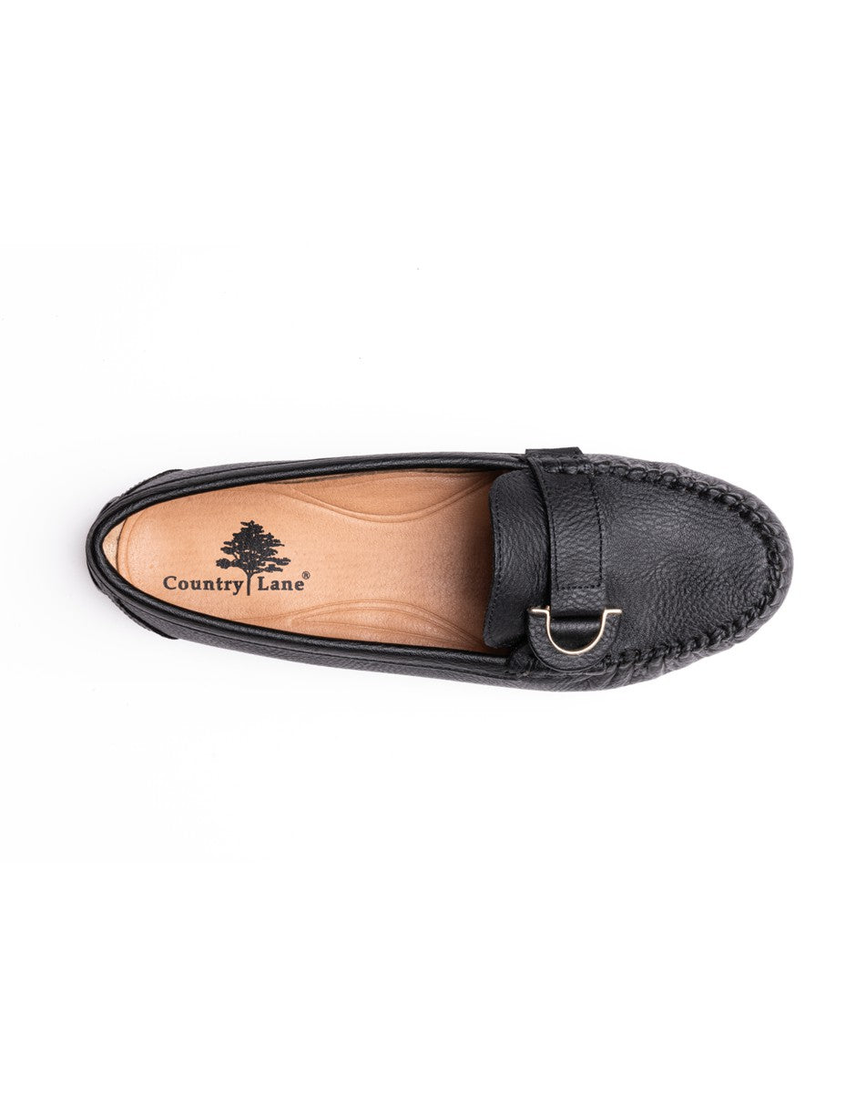 Mocasín Country lane 12030001 Negro Confort Mujer