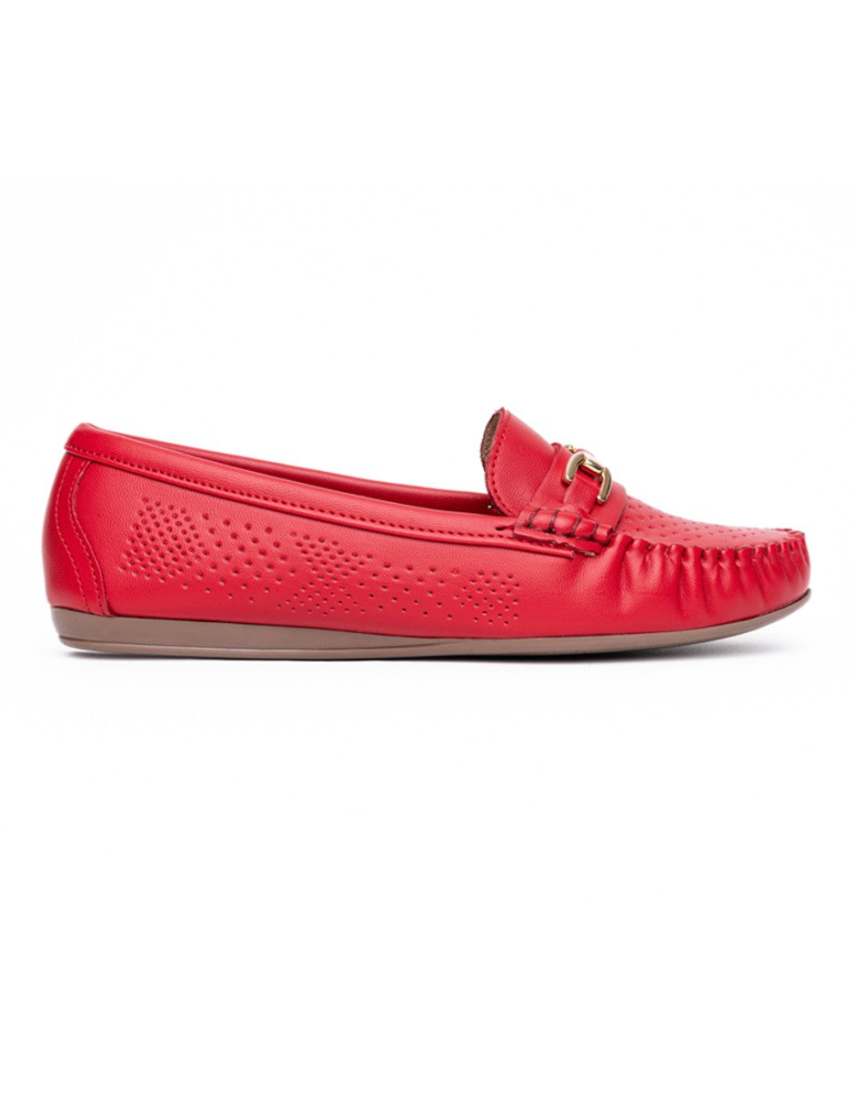 Mocasín Country Lane 12040001 Rojo Confort Mujer