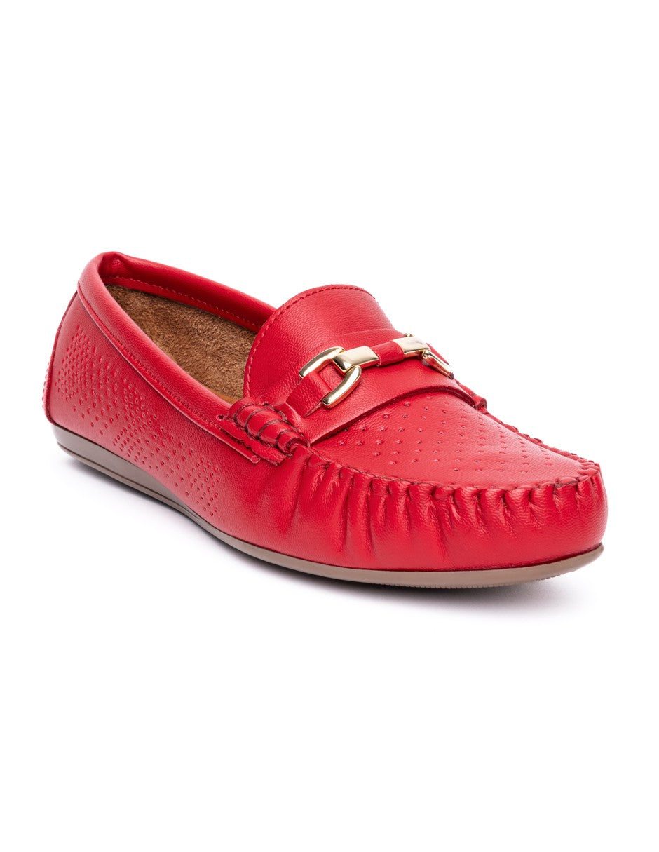 Mocasín Country Lane 12040001 Rojo Confort Mujer