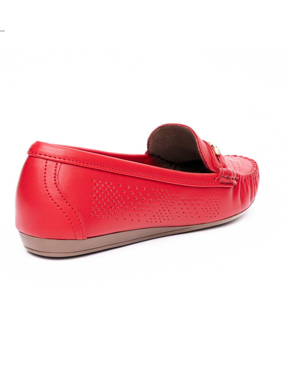 Mocasín Country Lane 12040001 Rojo Confort Mujer