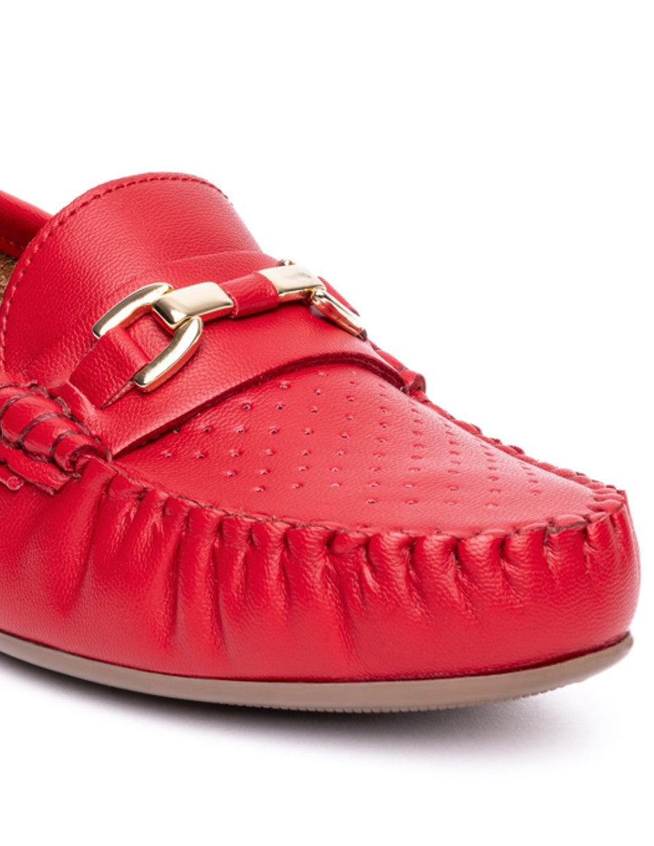 Mocasín Country Lane 12040001 Rojo Confort Mujer